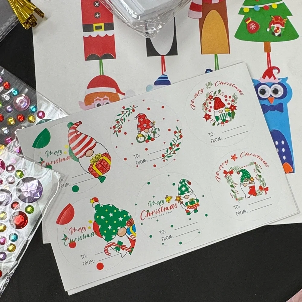 Winlyn DIY Christmas Bookmark Set - Festive Multi-Color image create 8 designs